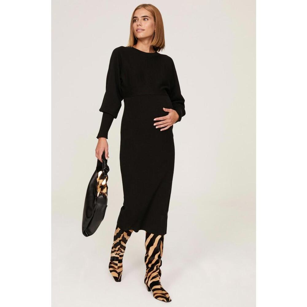 Ripe Black Sloane Knit Maternity Dress Size S